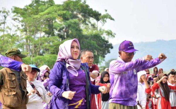 Antusias Masyarakat Senam Sumsel Bugar Bersama Bupati Ratna Machmud, Mantab Lanjutkan