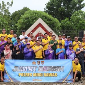 Polres Musi Rawas Bersama Pemda Kurve Taman Beregam dan Masjid Agung Darussalam